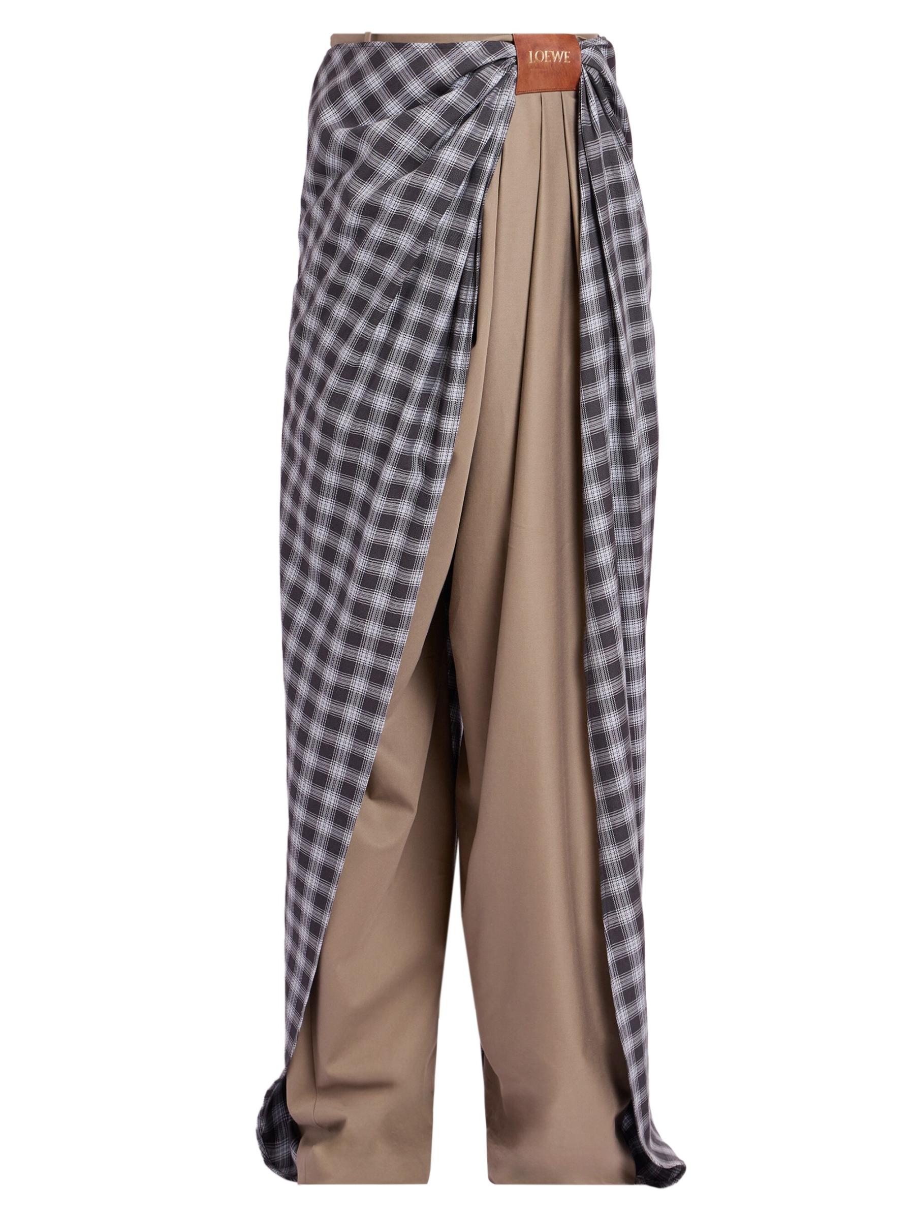 Cotton-Blend Draped Wide-Leg Pants