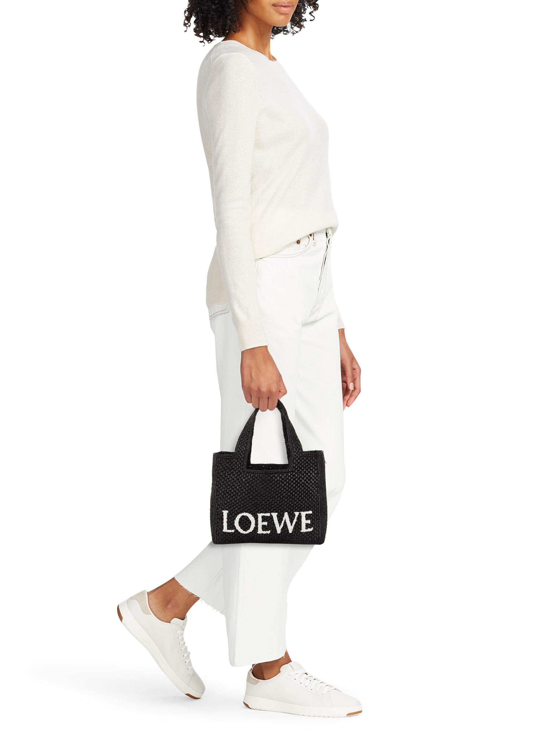 Shop Loewe - LOEWE x Paula's Ibiza Small Logo Raffia Tote
