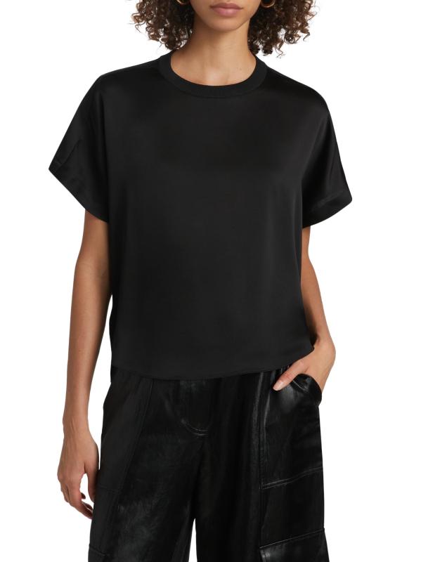 #2: تي شيرت آدي محبوك من الخلف - أسود