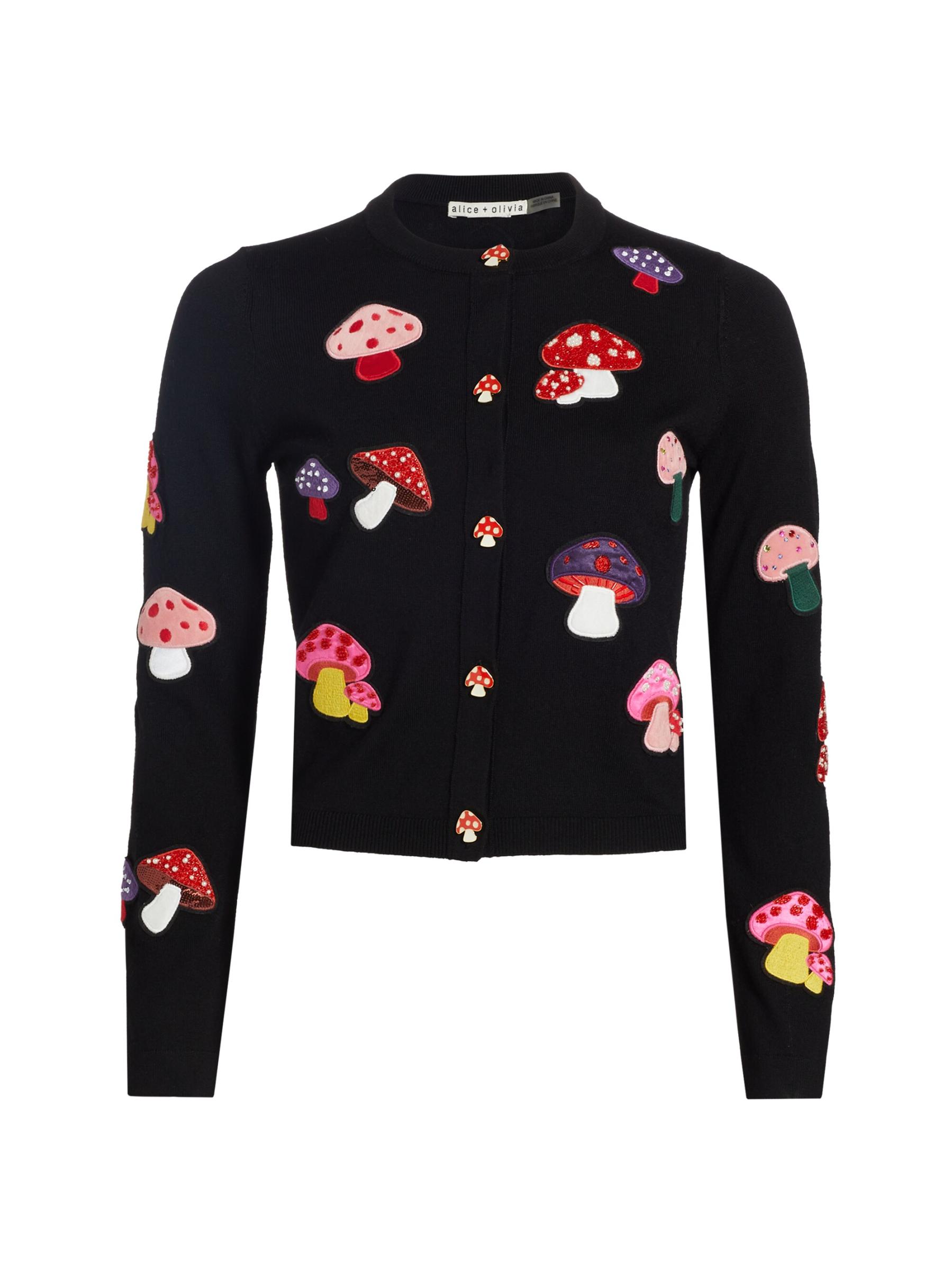 Shop Alice + Olivia - Ruthy Mushroom Wool-Blend Cardigan