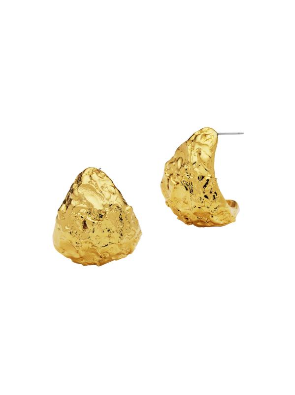 #4: أقراط دائرية مطلية بالذهب عيار 24 قيراطًا من زاغورا غراندي فلوري - أصفر + ذهبي