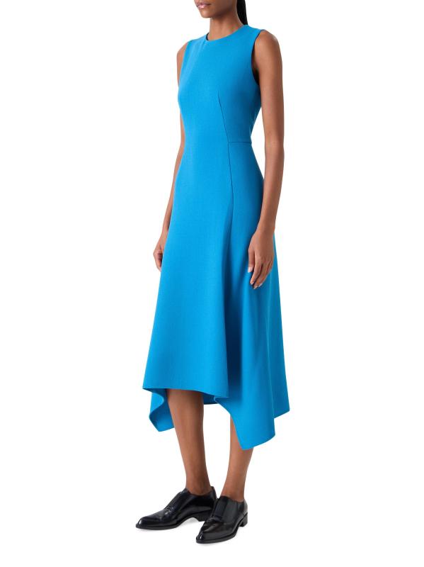 #3: فستان متوسط الطول من الكريب من الصوف بوجهين - توايلايت