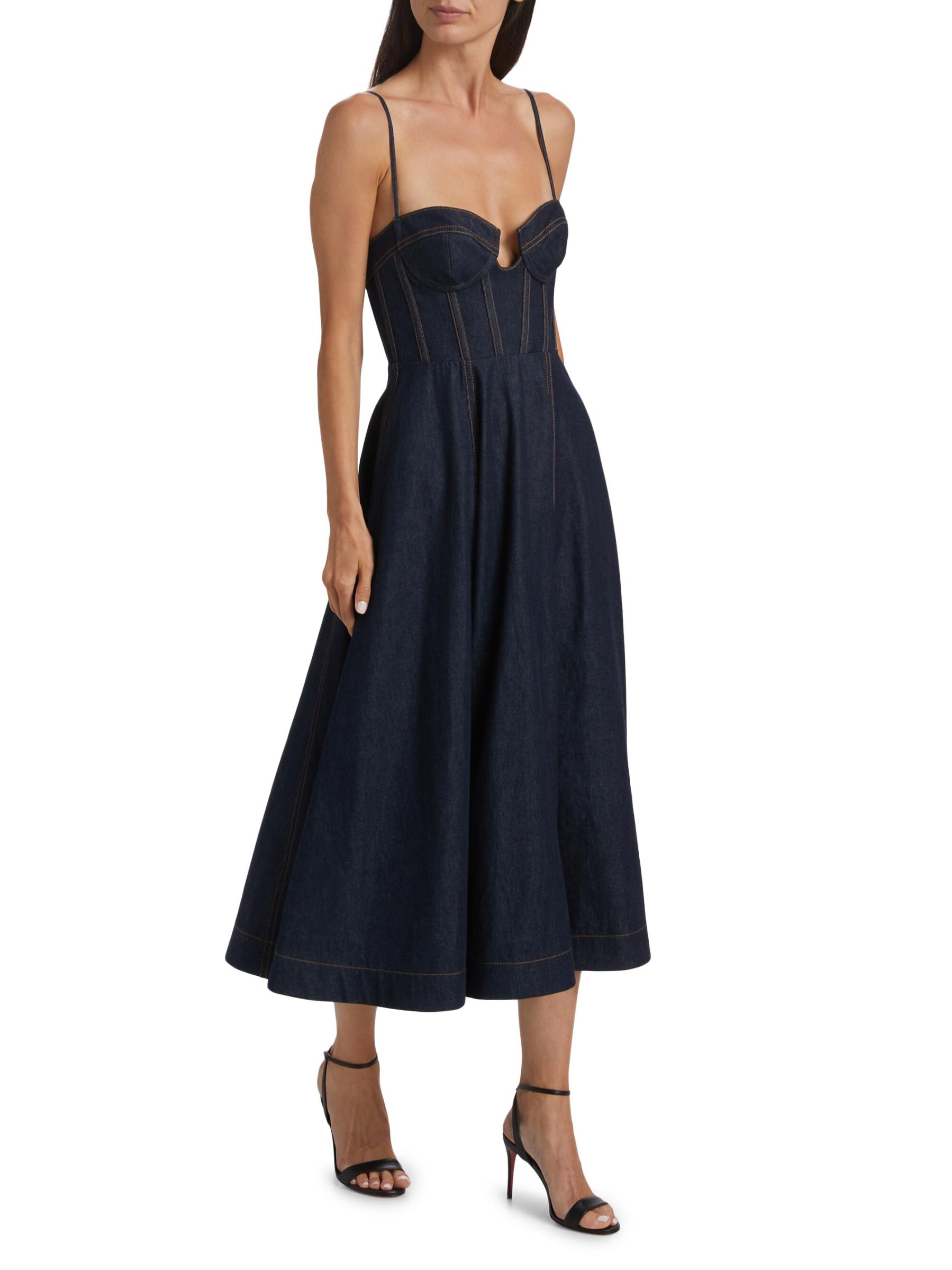 Shop Zimmermann - Crush Denim Corset Dress | Saks Fifth