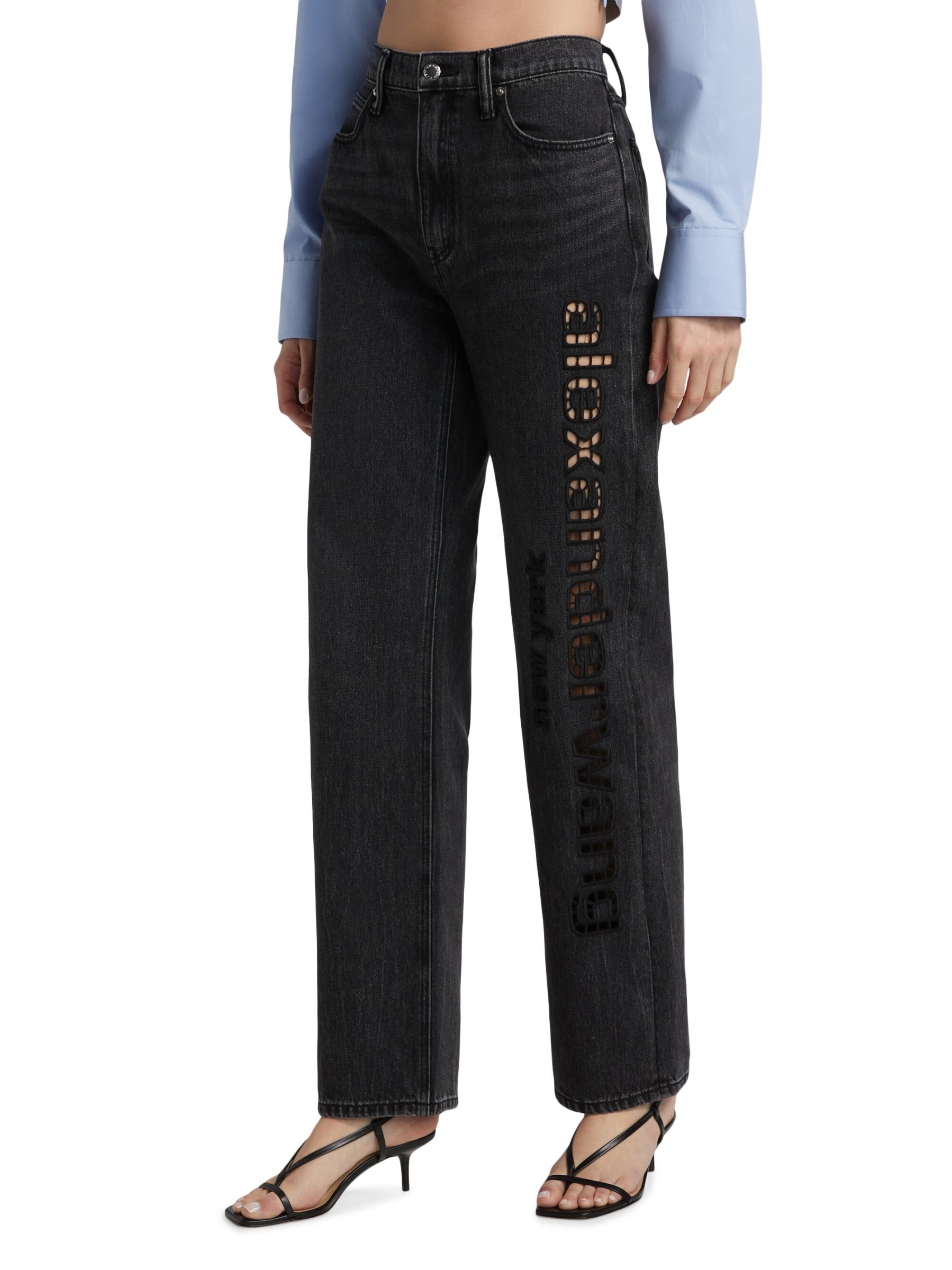Shop Alexander Wang - EZ Slouch Logo Cut Out Embroidered