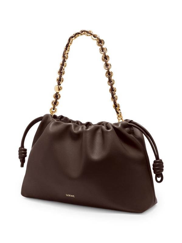 #5: حقيبة كتف كبيرة من جلد الفلامنكو - كستناء داكن