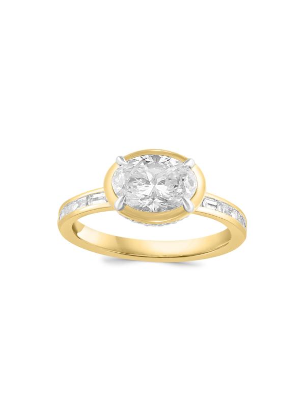 #3: خاتم من الذهب الأصفر عيار 14 قيراط والألماس المزروع في المختبر 1.95 TCW - أصفر + ذهبي