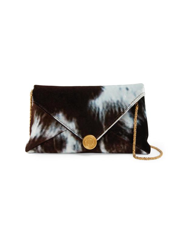Small Cowhide-Print Envelope Clutch