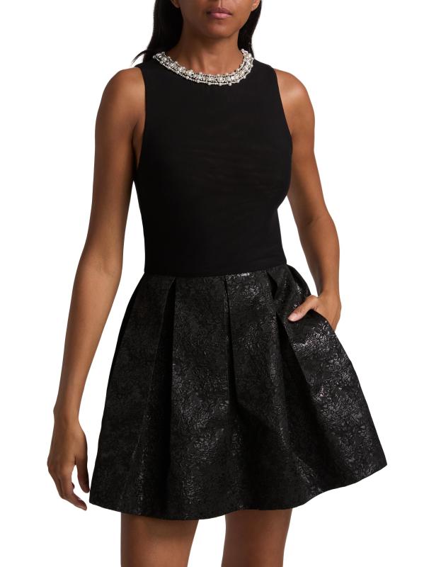 alice+olivia 新品タグ付き❗️スパンコールドレス Alice + Olivia Lucy Filigree Belted Minidress | Saks Fifth Avenue