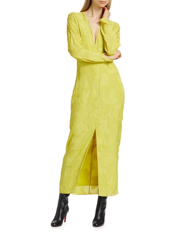 #7: فستان كوكتيل فيل كوبيه برقبة على شكل حرف v - شارتريوز