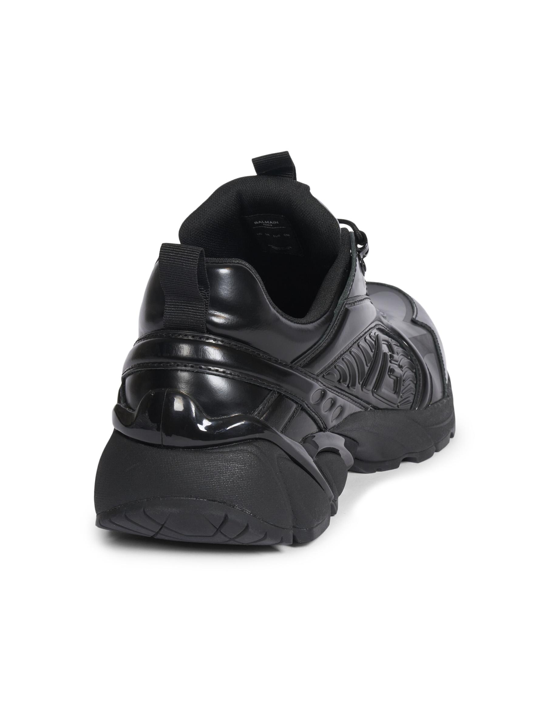 【関税込み】Cosmic Dust sneakers - Balmain - Leather - Khaki Cosmic Dust glazed leather trainers black - Men | BALMAIN