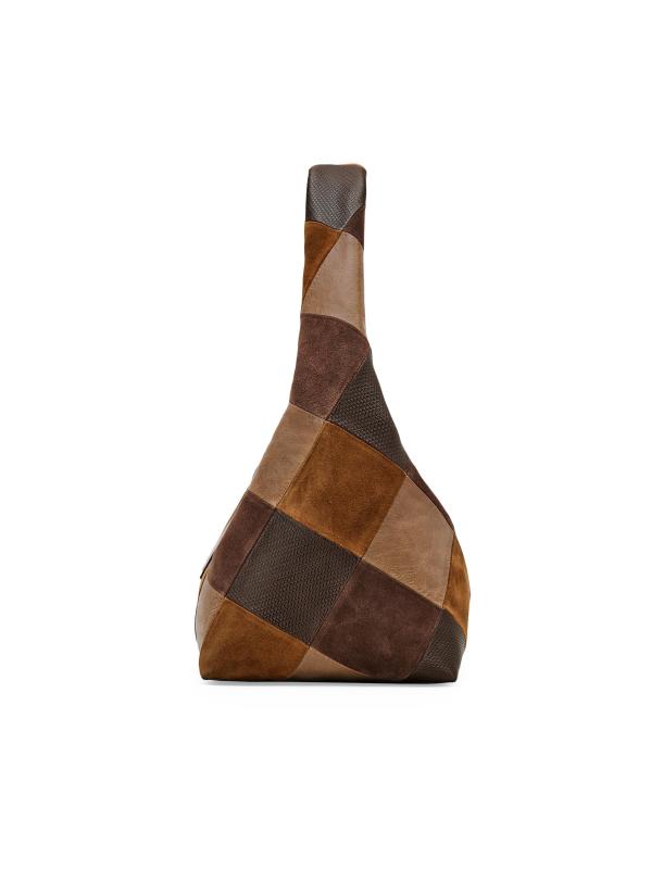 #3: حقيبة الأكياس المرقعة المصنوعة من الجلد المدبوغ - براون مالتي