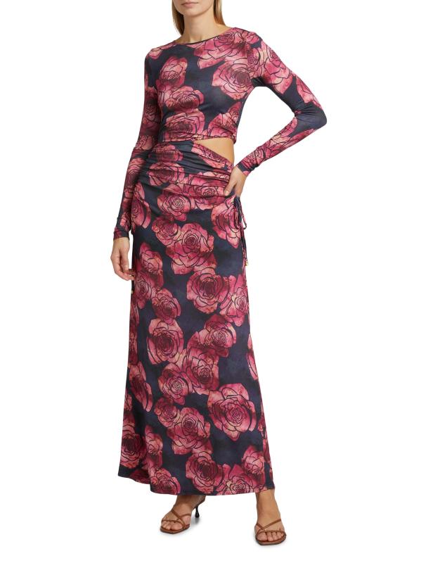 【23AW NEW】VERSACE / シャーリングジャージー マキシドレス 23AW NEW】VERSACE / シャーリングジャージー マキシドレス