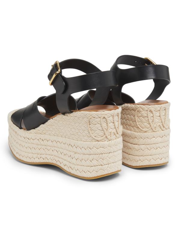 Chloé - イスラ ロゴ・ディテール レザー ウェッジサンダル を