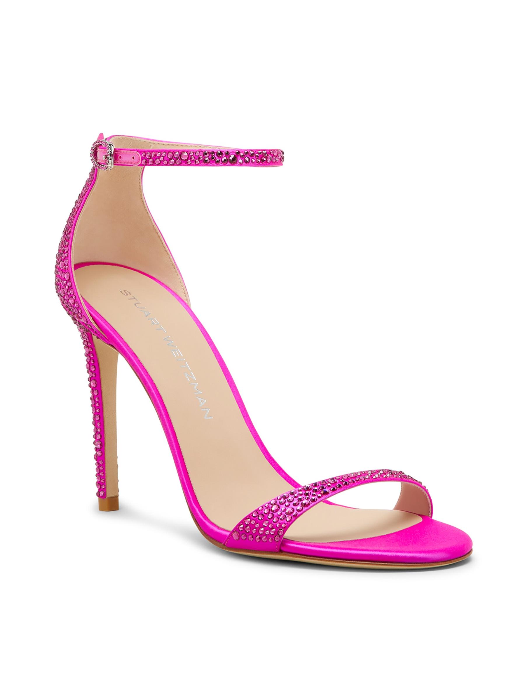 Shop Stuart Weitzman - Nudist Shine 100MM Crystal Sandals