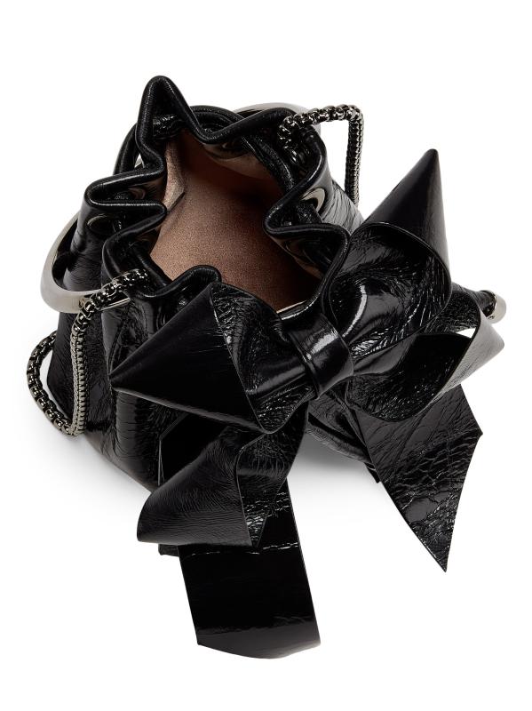 Shop Jimmy Choo - Micro Bon Bon Bow-Detailed Leather Top