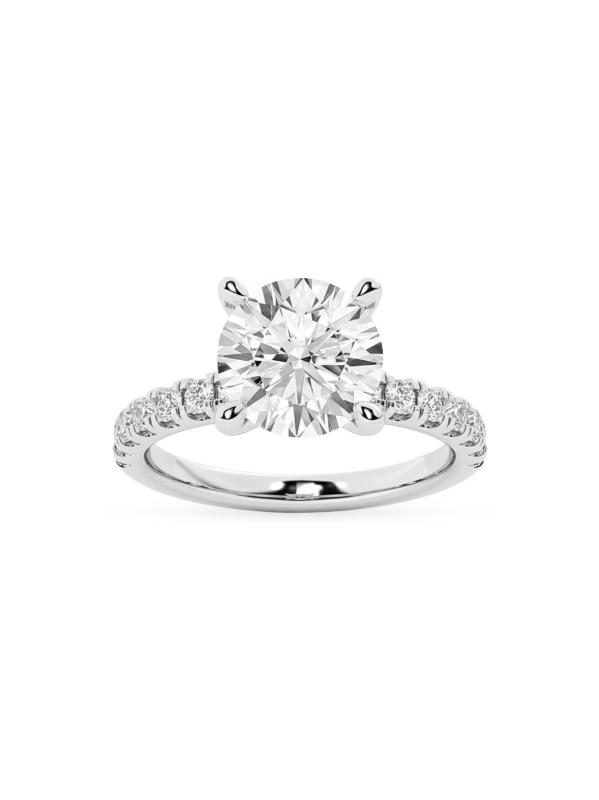 خاتم سوليتير من الذهب الأبيض عيار 14 قيراط والألماس المزروع في المختبر 2.25 TCW