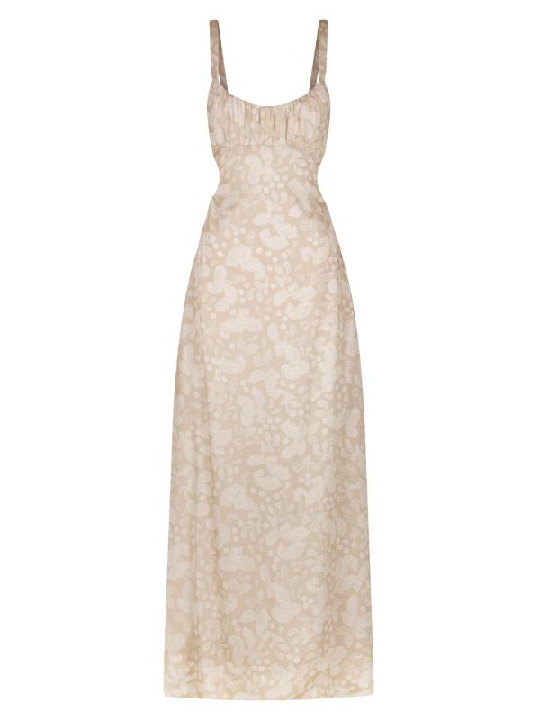 فستان كارلوس فلورال متوسط الطول