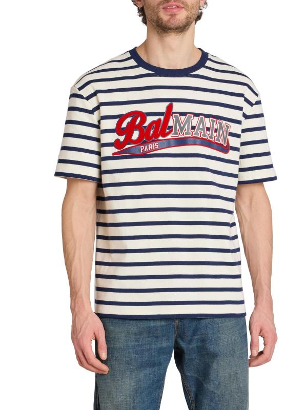 #2: تي شيرت بشعار بيسبول مخطط من Marinière - بيج بلو روج