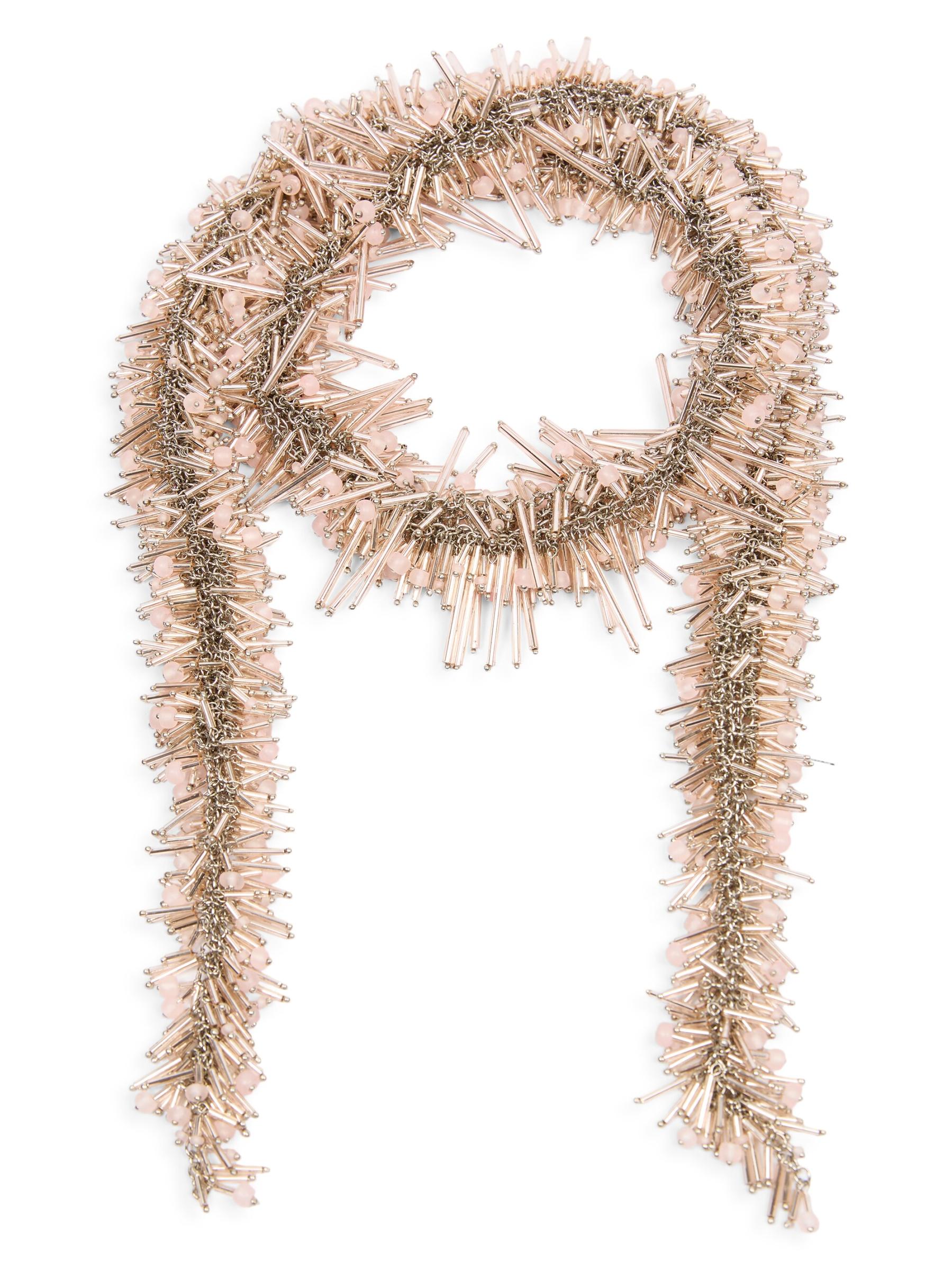 注目新作*Dries Van Noten*ビーズフリンジネックレス ブルー org.jpg