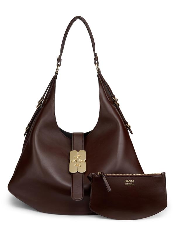 #7: حقيبة هوبو جلدية كبيرة من كات - قهوة تشيكوري