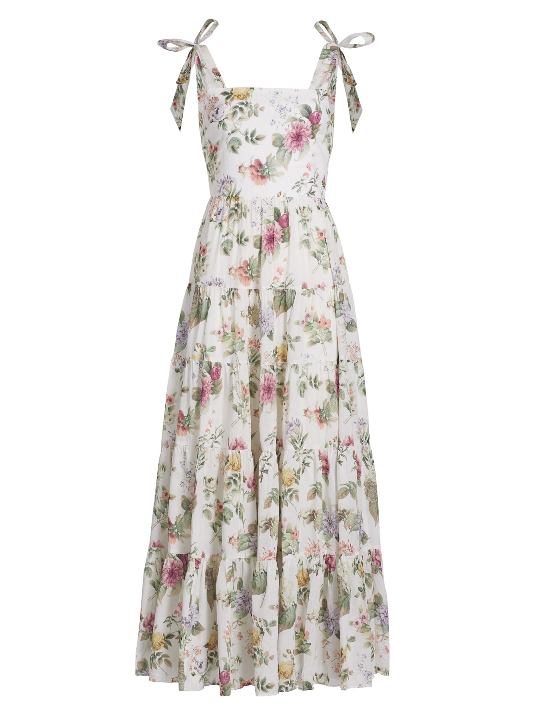 Shop Alice + Olivia - Monnie Floral Tie-Strap Maxi Dress