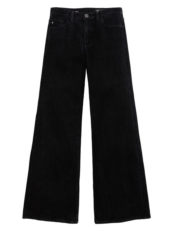 بنطال جينز واسع الساق مخطط من المخمل Saige