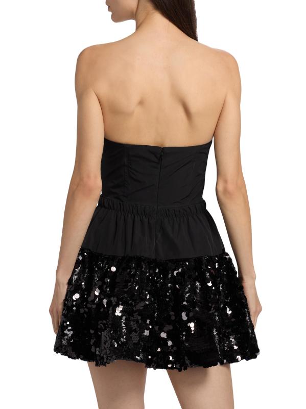 #4: فستان قصير بدون حمالات مزيّن بالترتر من كاميلا - أسود