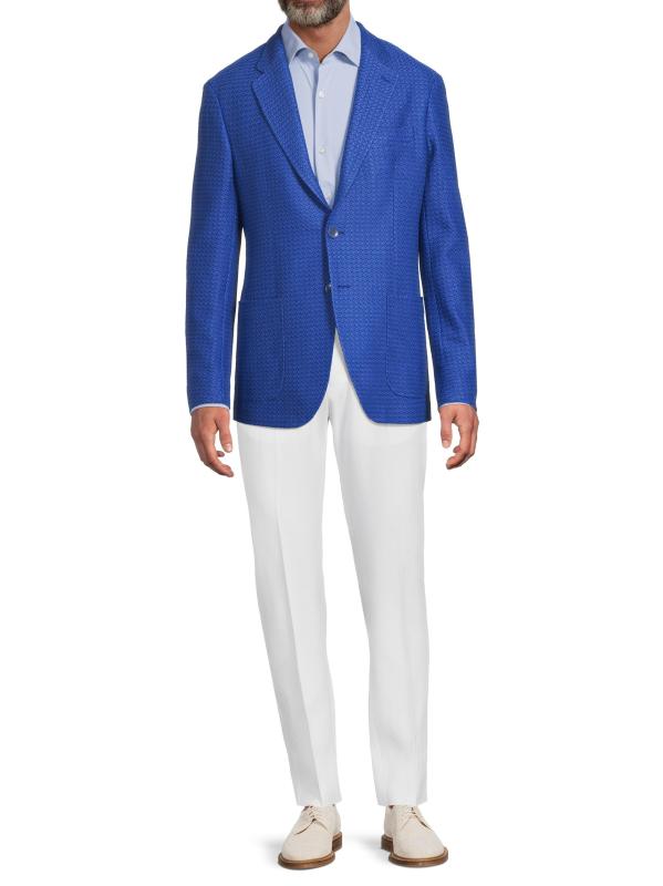 #6: جاكيت من القطن المنقوش - أزرق عالي