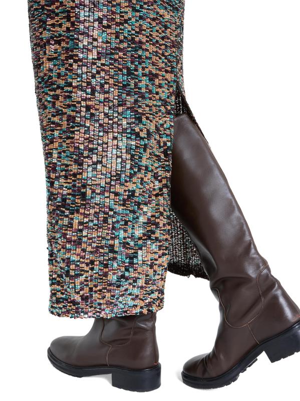 #5: تنورة سايكي ستاكد بايليت ماكسي - شوكولاتة داكنة