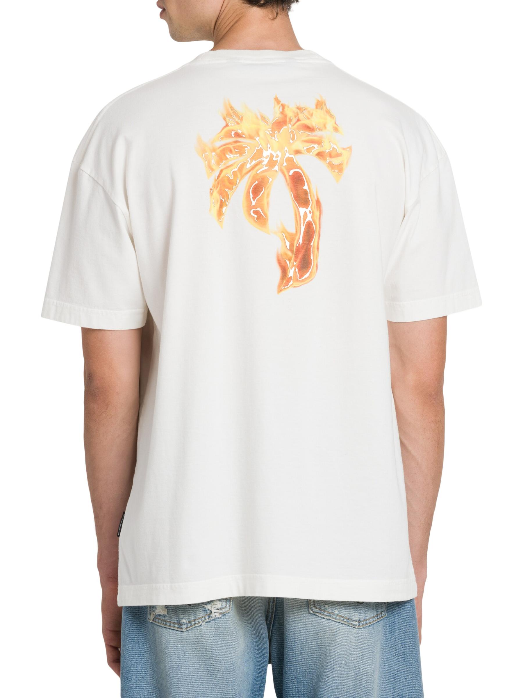 Palm Angels - バーニング・パーム・ロゴ・コットンTシャツ を