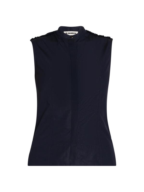 بلوزة بوبلين مصنوعة من القطن بدون أكمام