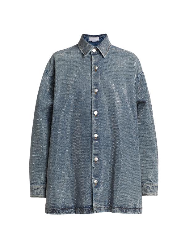 トップス MM6 Oversized Denim Long Sleeve Shirt Maison Margiela MM6 Oversized Denim Long Sleeve Shirt