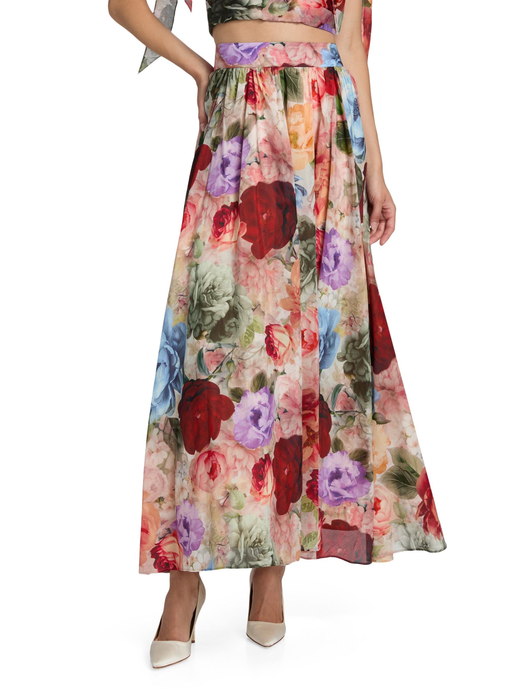 【Alice+Olivia】NILDA 花柄プリント Aライン マキシ丈 スカート Alice + Olivia - ニルダ花柄Aラインマキシスカート を