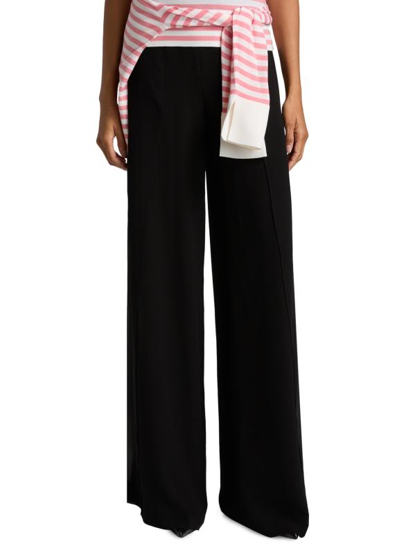 #2: بنطال Gerogette واسع الساق من الحرير من Fellia - أسود