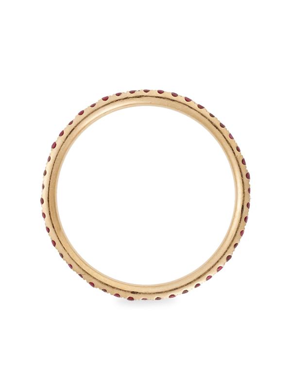 #2: خاتم كلاسيكي من الذهب الأصفر عيار 18 قيراط والياقوت الأبدي - ذهب وردي