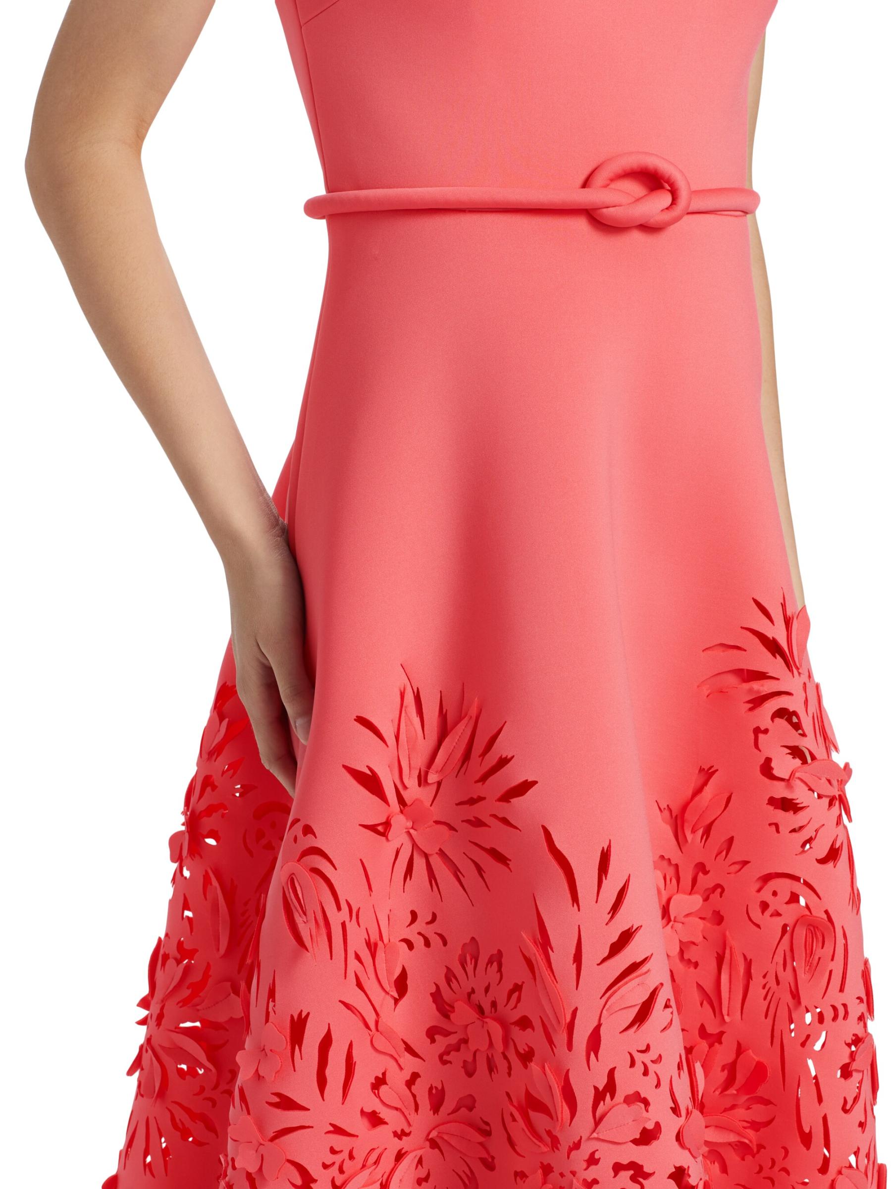 *Badgley Mischka* リボンスキューバドレス Belle by Badgley Mischka Poppy Stretch Crepe Halter Strap
