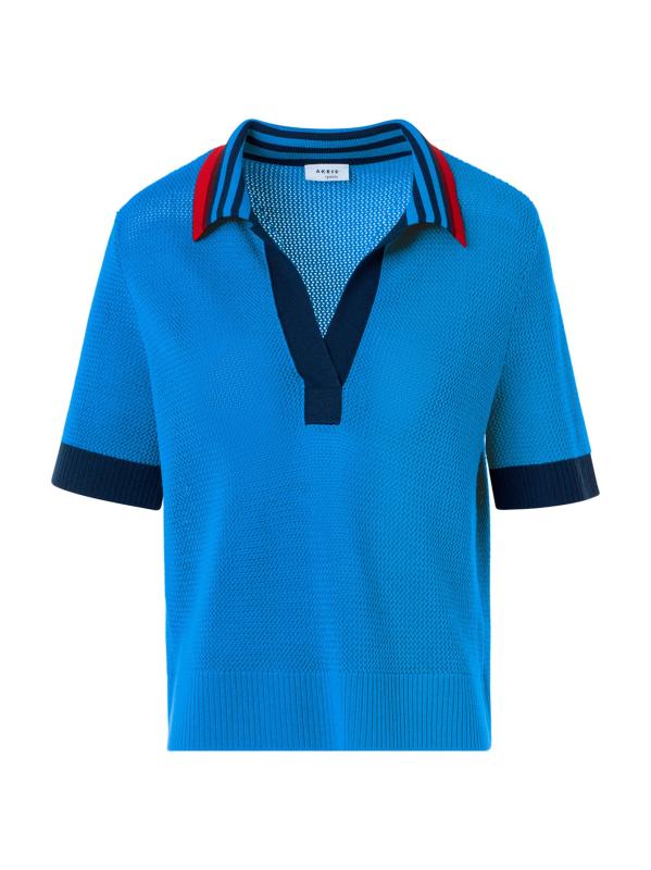 بلوزة بولو من الصوف المقلّم