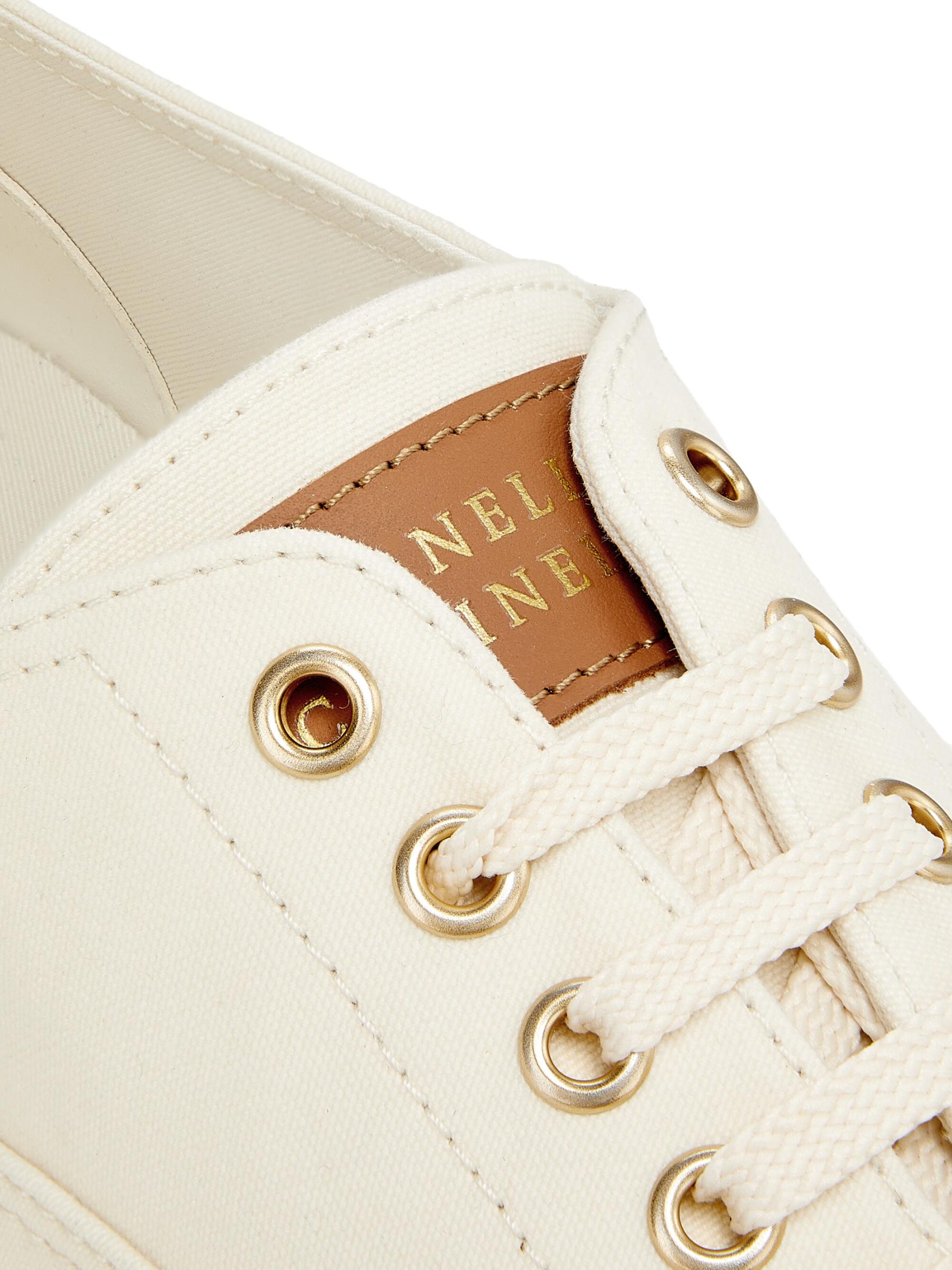 Shop Brunello Cucinelli - Canvas & Leather Low-Top Sneakers