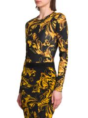 VERSACE JEANS COUTURE バロック柄ベルト ロゴ レギュラー幅 90_E79GAB510-