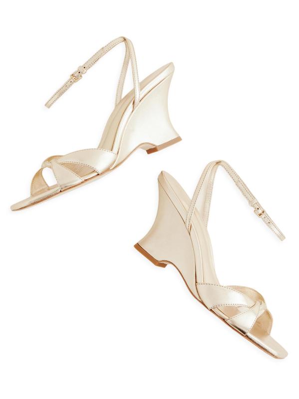 #2: صندل مارغو 75 ملم من الجلد المعدني - الذهب