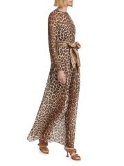 Shop Zimmermann - Leopard Print Long-Sleeve Maxi-Dress