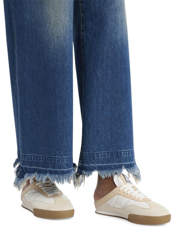 #3: حذاء Kick من الجلد والجلد المدبوغ Mule - وردي