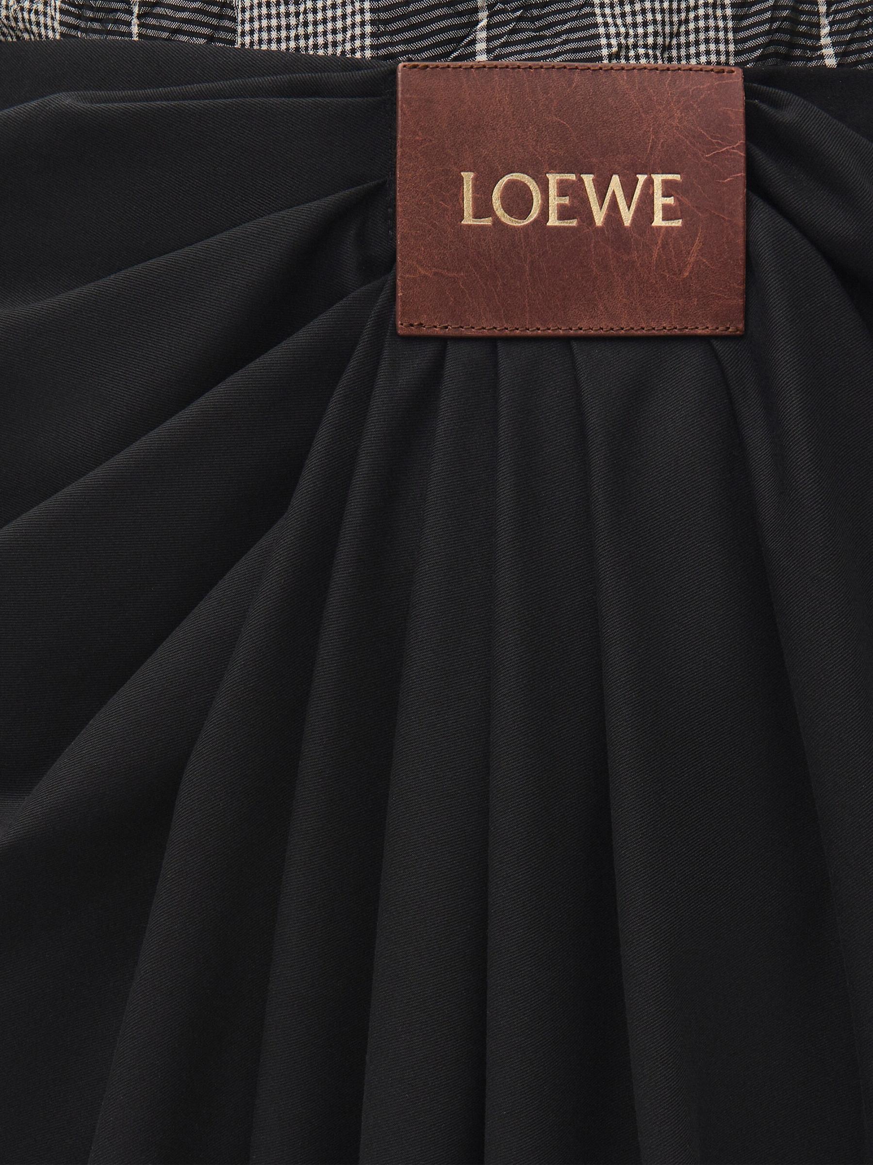 ◆LOEWE◆ロゴ刺繍 レザートリム コットンジャージー フーディ LOEWE】ラミネートジャージーのドレープドレス