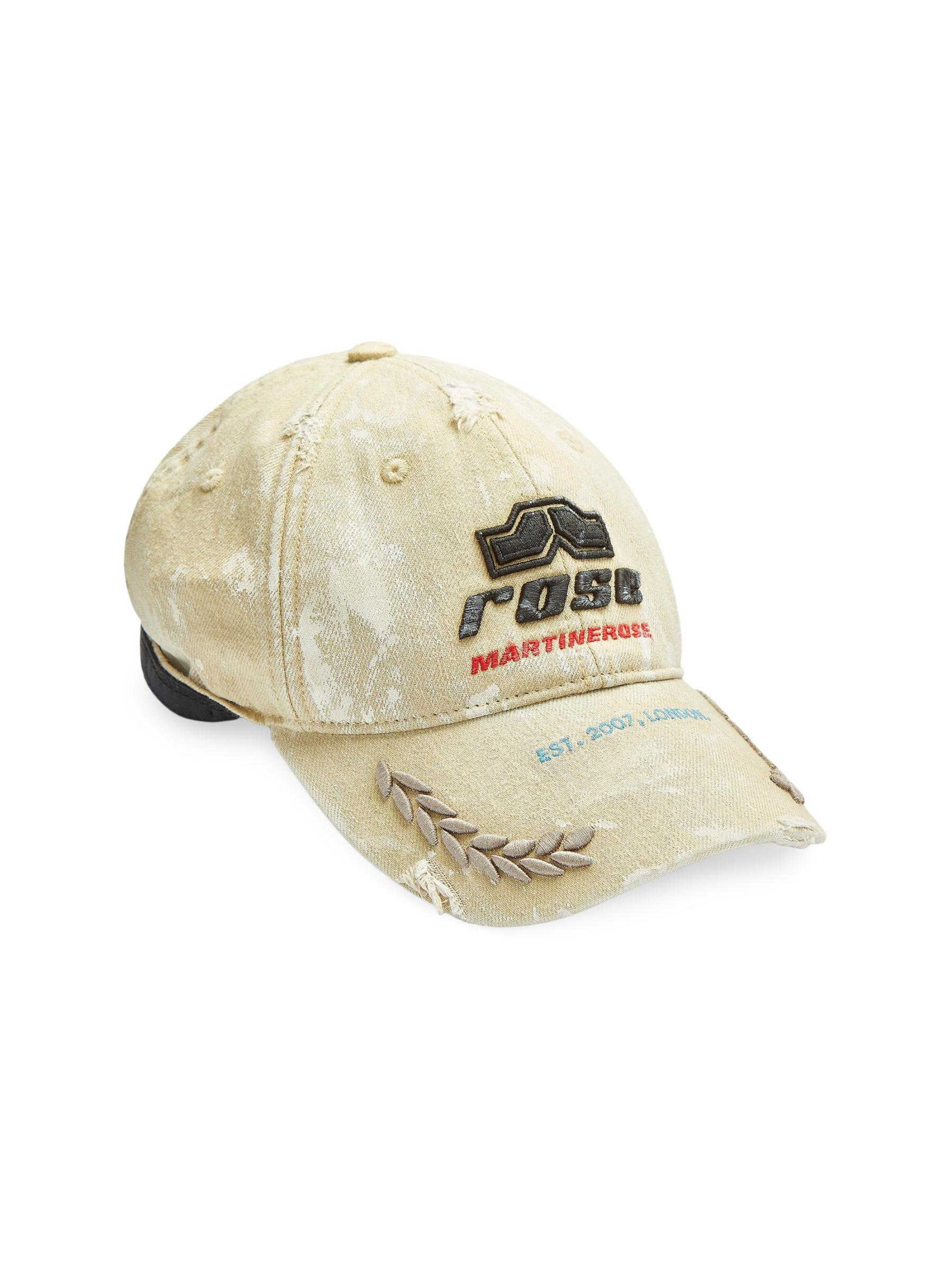 Shop Martine Rose - Logo Cotton Rolled Back Baseball Cap