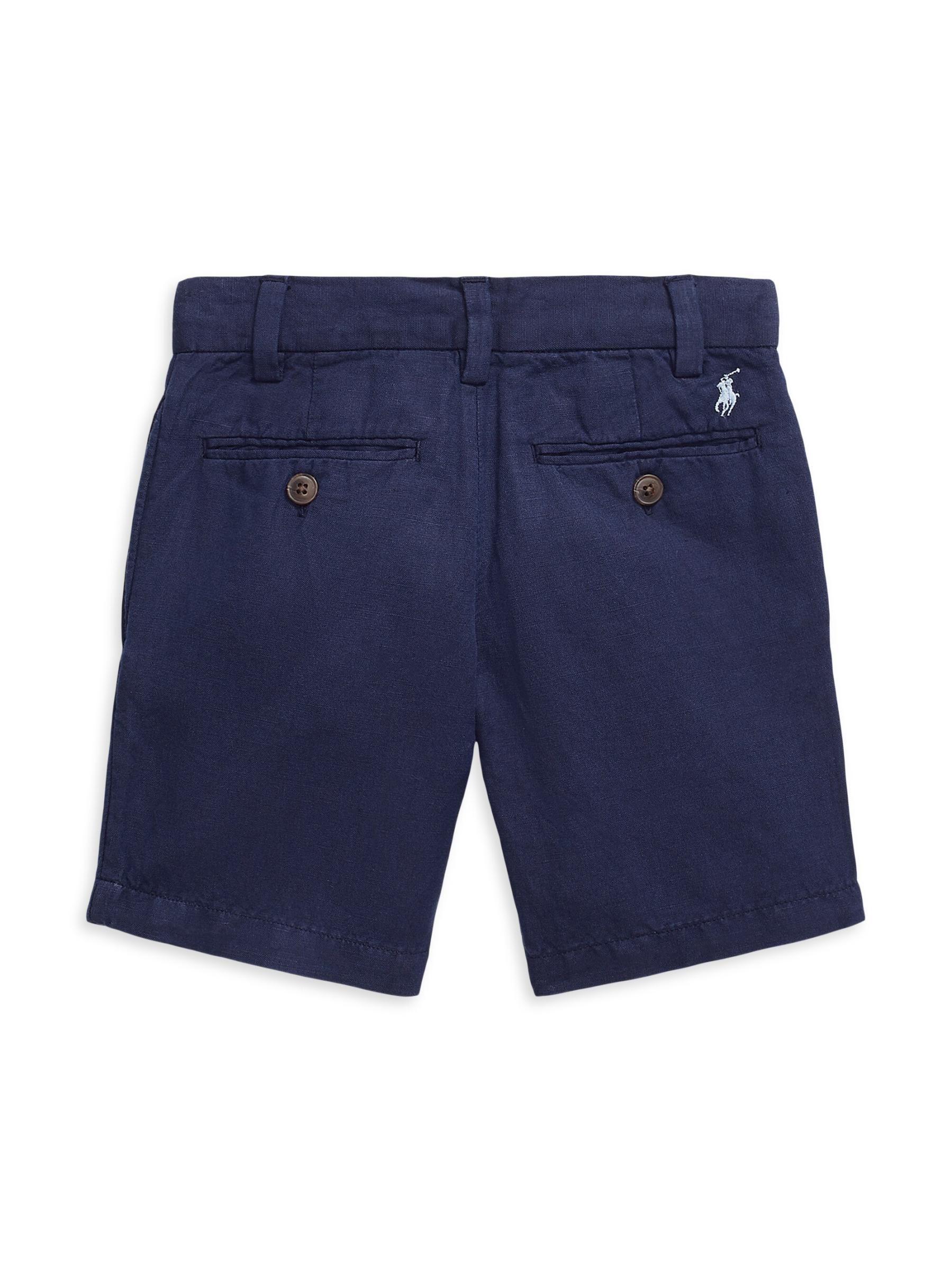【美品】POLO RALPH LAUREN リネン ショーツ ショートパンツ Polo Ralph Lauren - リネン混フラットフロントショートパンツ