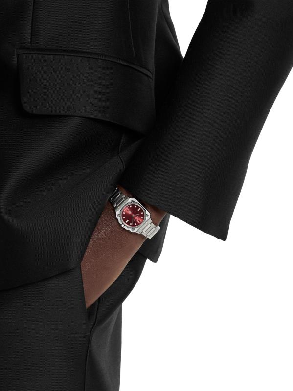 #2: ساعة جي فلات من الفولاذ المقاوم للصدأ وبسوار ألماس 0.06 TCW/24 مم - ستيل