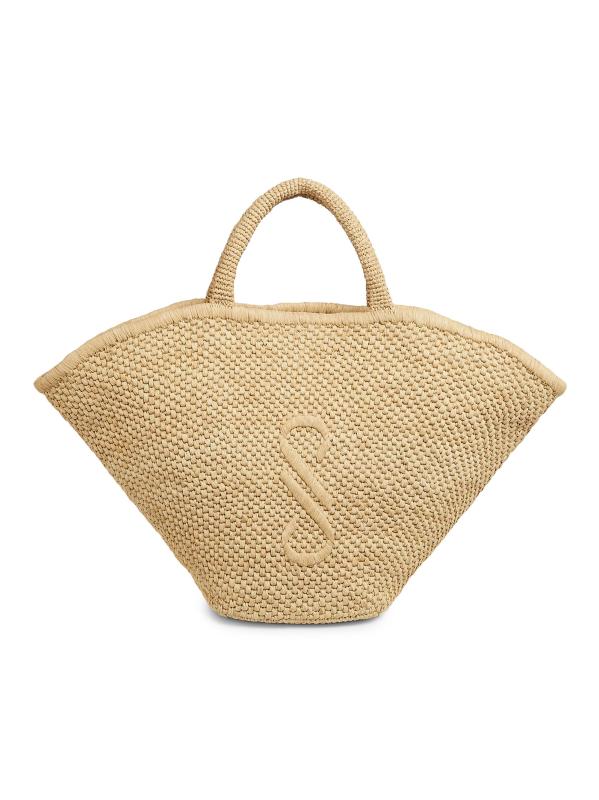 #1: حقيبة تشيلسي الكبيرة من الرافيا - طبيعي