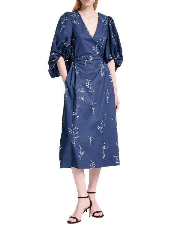 #3: فستان متوسط الطول من القطن بحزام مطبوع من كوري - بيري