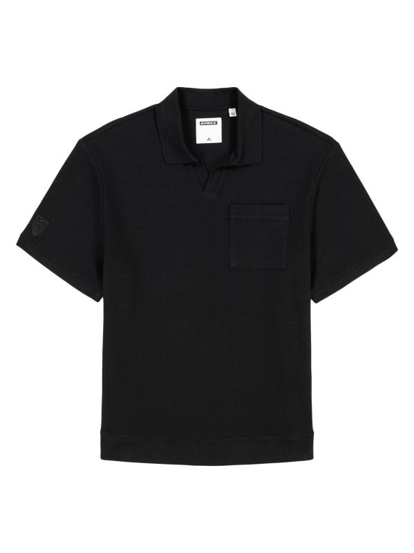 Tennis Logo Cotton Waffle-Knit Polo Shirt