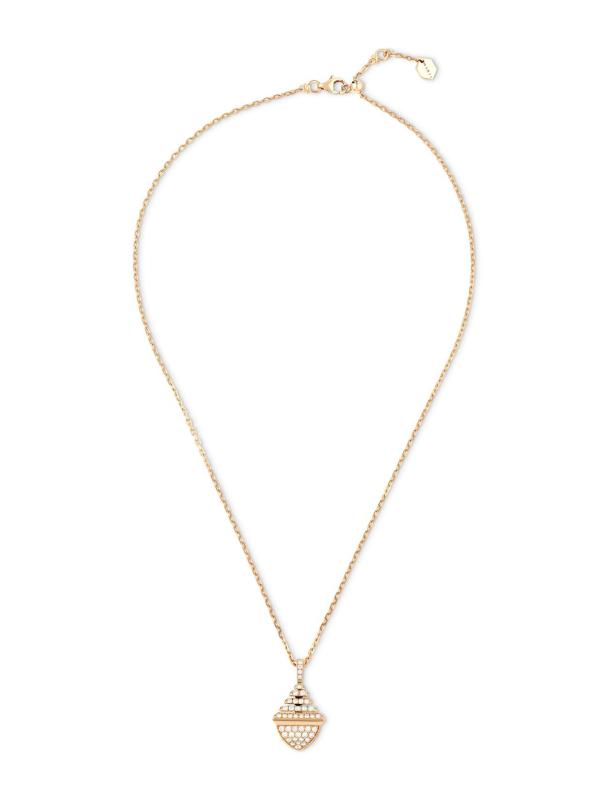 قلادة كليو باي مارلي من الذهب الوردي عيار 18 قيراطًا و2.5 TCW على شكل هرم مرصع بالألماس